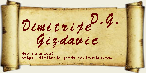 Dimitrije Gizdavić vizit kartica